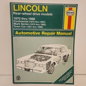 Haynes Lincoln Rear-wheel Drive Models 1970-1996 Automotive Repair Manual